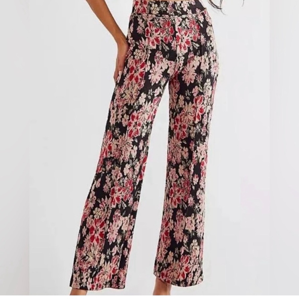 Free People Rita Flare Pants in dark floral